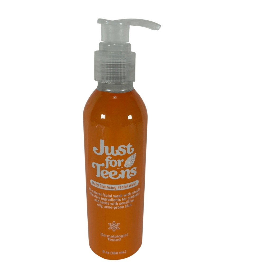 Just for Teens Daily Cleansing Facial Wash 6oz Oily Acne Sensitive Skin Natural